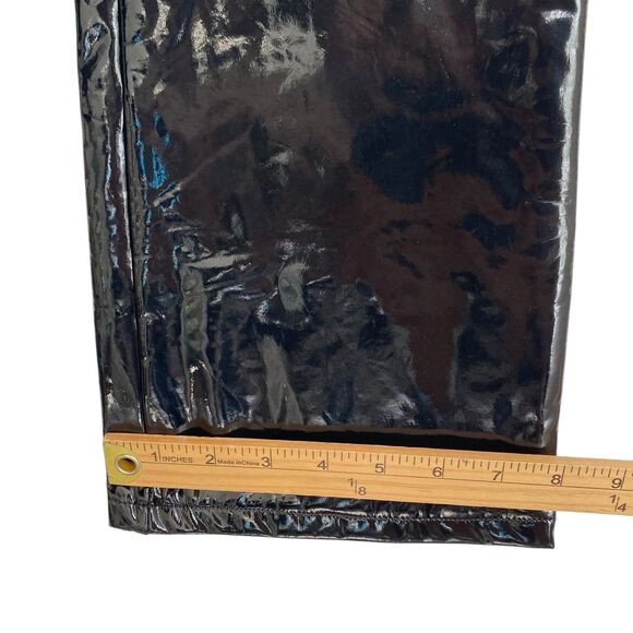 We Wore What Faux Leather Flare Pants 26 Black Shine High Rise Goth Punk Sexy - Picture 8 of 12